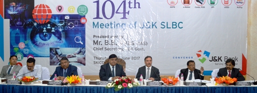 104th SLBC Meet. J&K Bank contributes 71% of total credit disburse… 104th SLBC Meet. J&K Bank contributes 71% of total credit disburse…