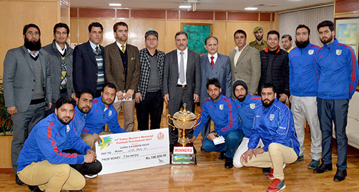 J&K Bank Chairman felicitates the bank's sports board, footba…