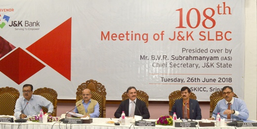Chief Secretary chairs JKSLBC meeting. J&K Bank contributes 71 pc…