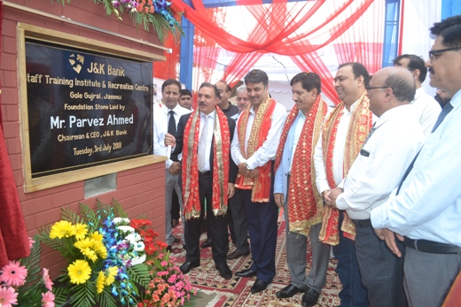 Parvez Ahmed lays foundation stone of J&K Bank's Staff Traini…