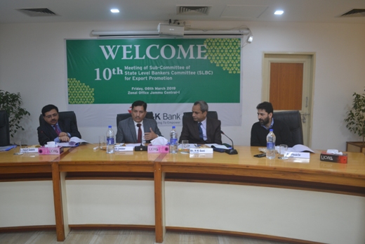 J&K Bank organizes SLBC's 10th Sub-committee meet for Export… J&K Bank organizes SLBC's 10th Sub-committee meet for Export…