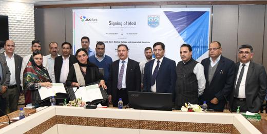 JK Bank signs MoU with GMC Srinagar for upgradation of Banking infrast…