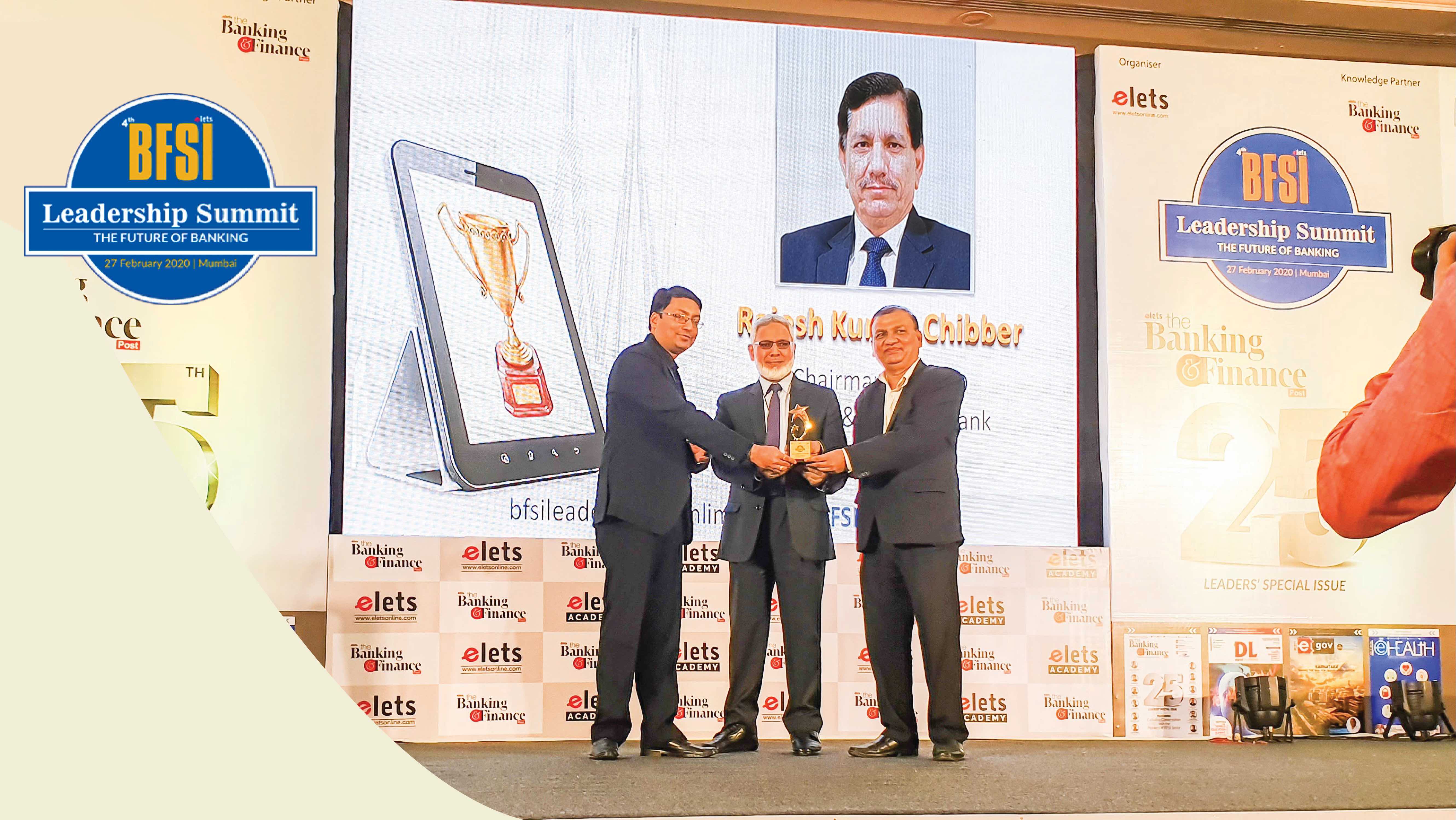 J&K Bank CMD felicitated with BFSI Leadership Award J&K Bank CMD felicitated with BFSI Leadership Award