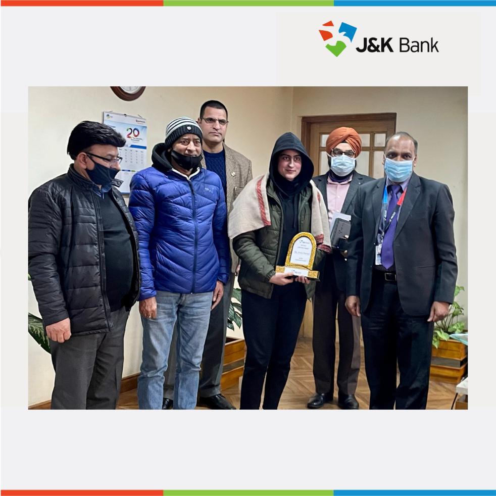 JK Bank MD & CEO Felicitates 12th Class topper JK Bank MD & CEO Felicitates 12th Class topper