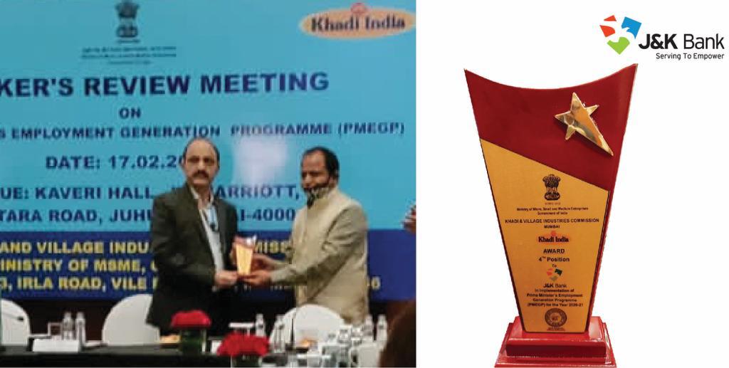 J&K Bank bags Khadi India Award for PMEGP, among top 4 banks in th… J&K Bank bags Khadi India Award for PMEGP, among top 4 banks in th…