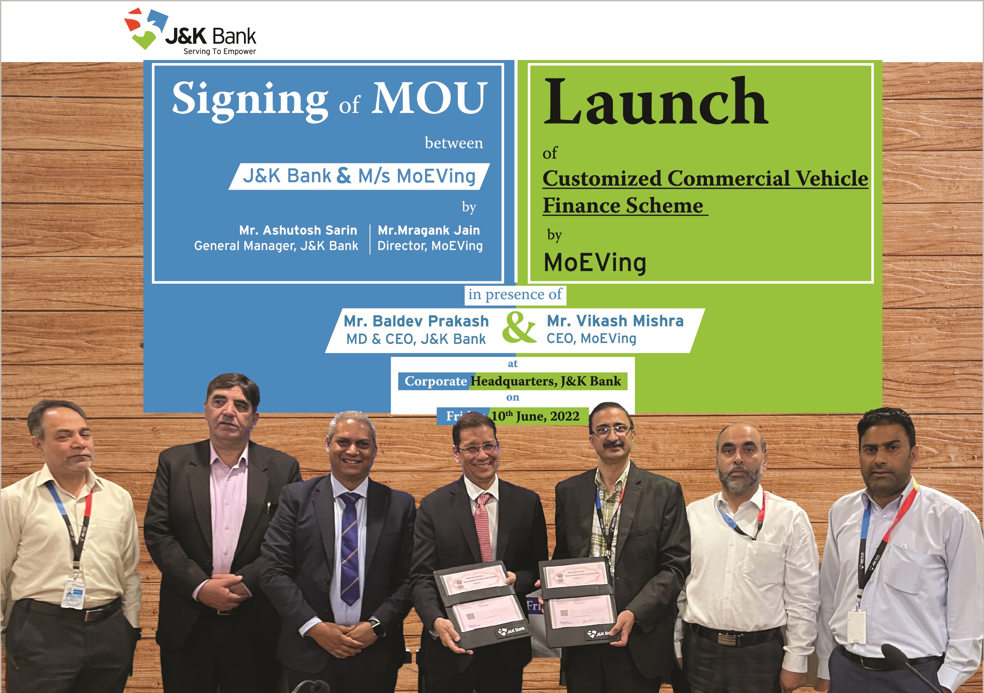 Jammu and Kashmir Bank ties-up with MoEVing to facilitate affordable f… Jammu and Kashmir Bank ties-up with MoEVing to facilitate affordable f…