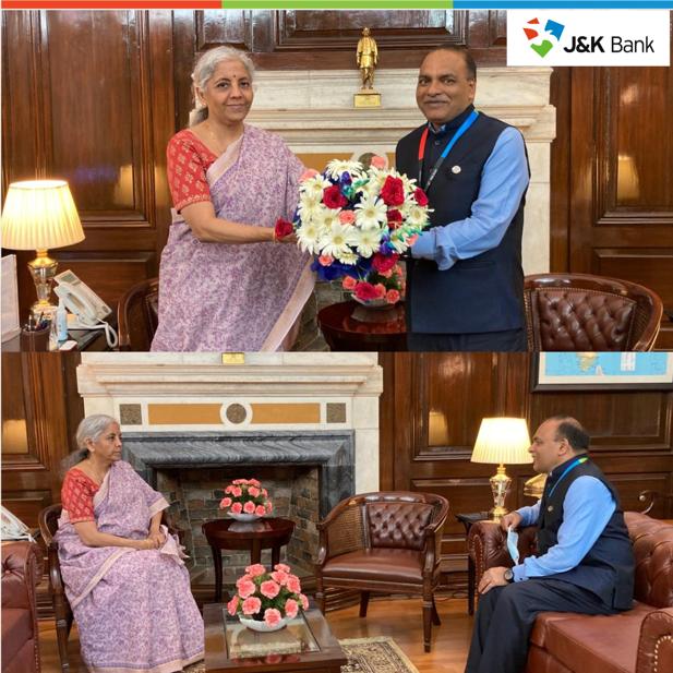 J&K Bank MD Baldev Prakash calls upon Finance Minister J&K Bank MD Baldev Prakash calls upon Finance Minister