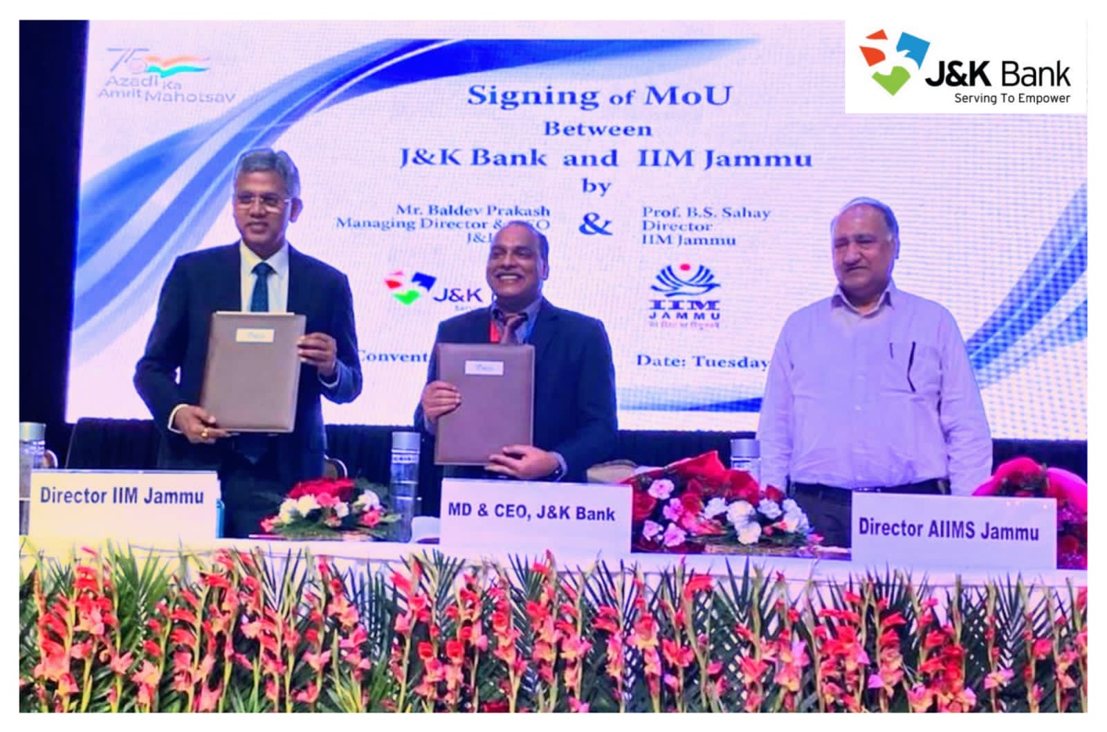 J&K Bank signs MoU with Indian Institute of Management Jammu We s… J&K Bank signs MoU with Indian Institute of Management Jammu We s…