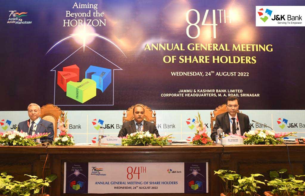 J&K Bank hosts 84th Annual General Meeting J&K Bank hosts 84th Annual General Meeting