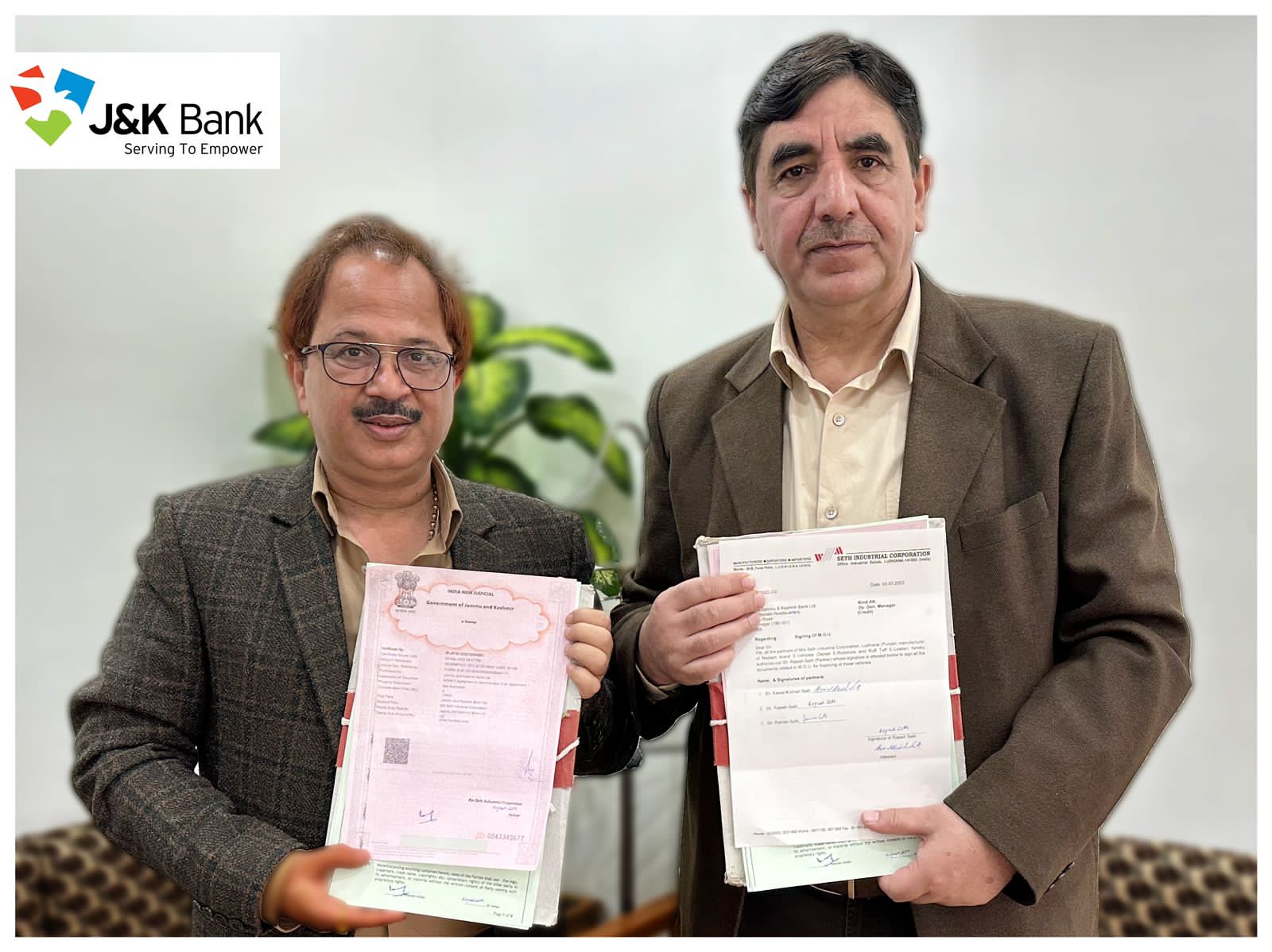 J&K Bank ties-up with Seth Industrial Corporation J&K Bank ties-up with Seth Industrial Corporation