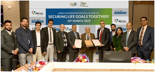 J&K Bank signs corporate agency agreement with Bajaj Allianz Life… J&K Bank signs corporate agency agreement with Bajaj Allianz Life…