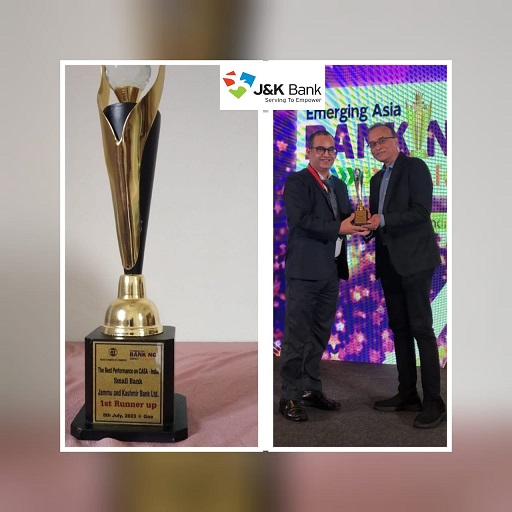 J&K Bank wins award for Best Performance in CASA J&K Bank wins award for Best Performance in CASA
