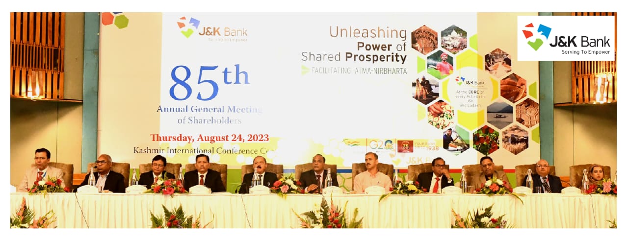 J&K Bank hosts 85th Annual General Meeting Shareholders appreciate… J&K Bank hosts 85th Annual General Meeting Shareholders appreciate…