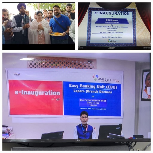 J&K Bank opens an Easy Banking Unit in Kishtwar J&K Bank opens an Easy Banking Unit in Kishtwar