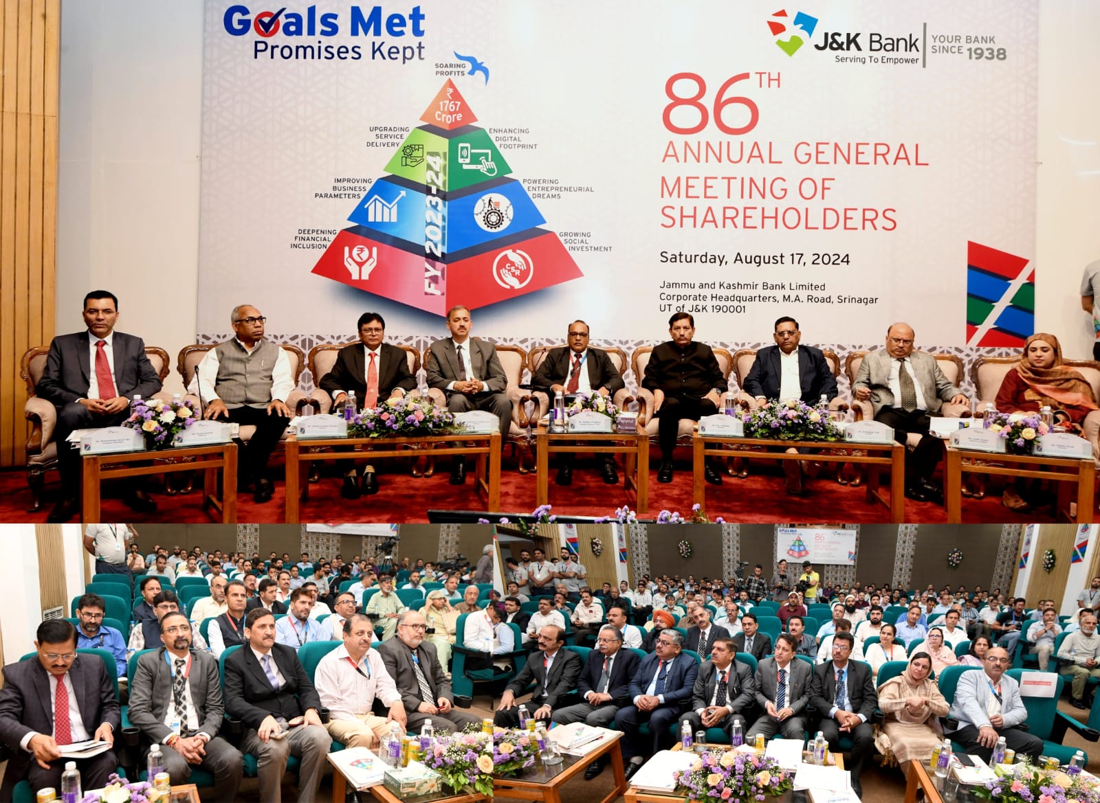 86th AGM of shareholders J&K Bank announces 215 % dividend Goodwi… 86th AGM of shareholders J&K Bank announces 215 % dividend Goodwi…