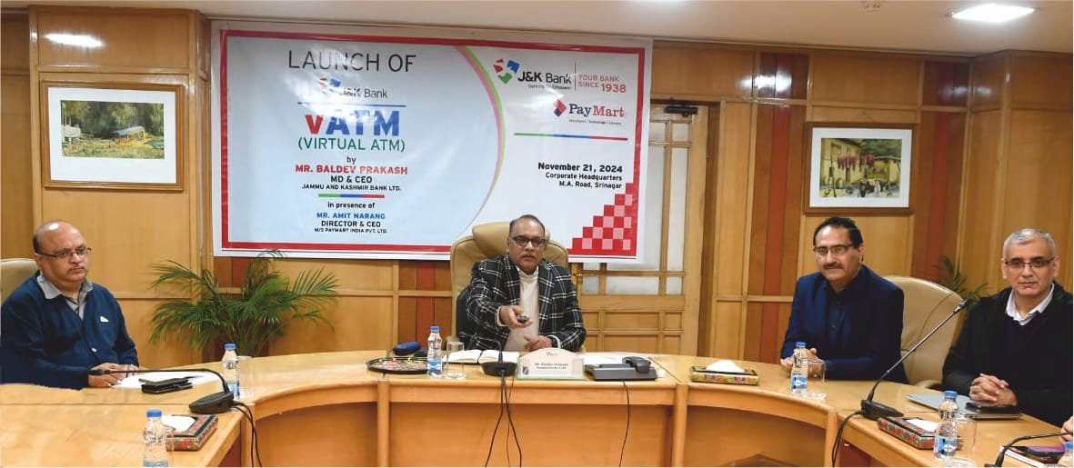 J&K Bank launches Virtual ATM facility in collaboration with Payma… J&K Bank launches Virtual ATM facility in collaboration with Payma…