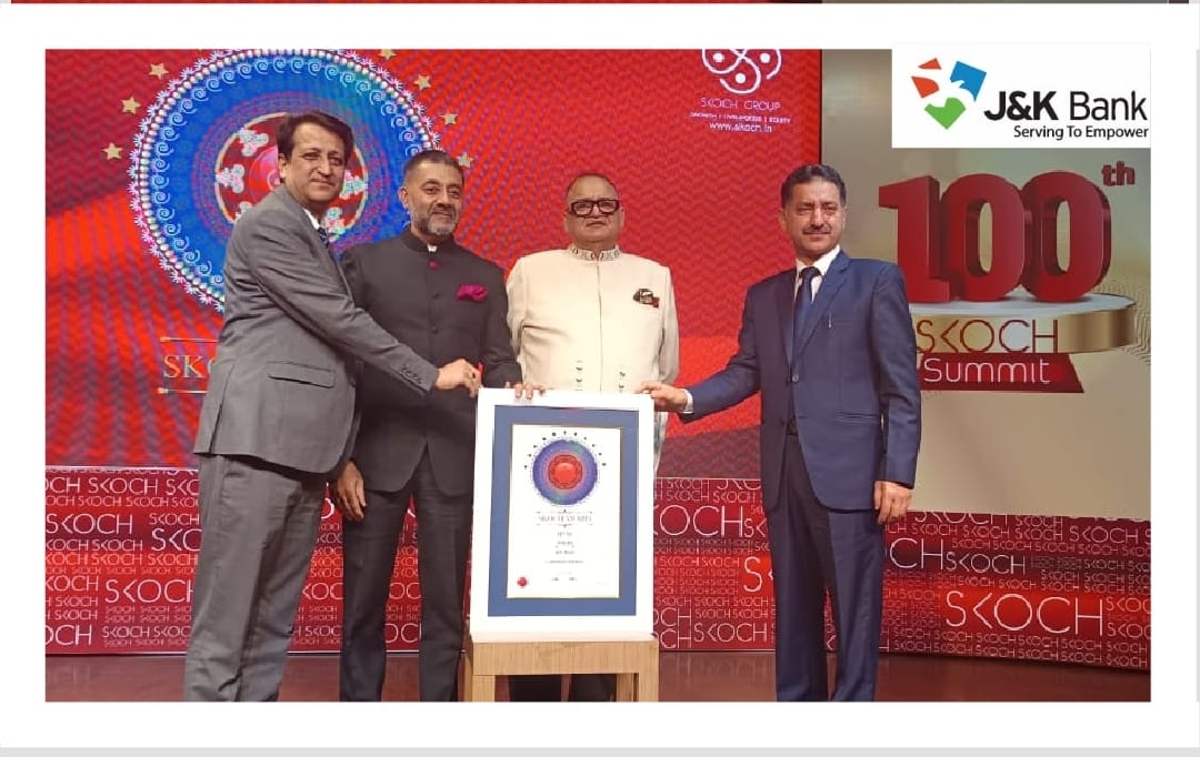 J&K Bank bags SKOCH Gold Award for 'Corporate Governance… J&K Bank bags SKOCH Gold Award for 'Corporate Governance…