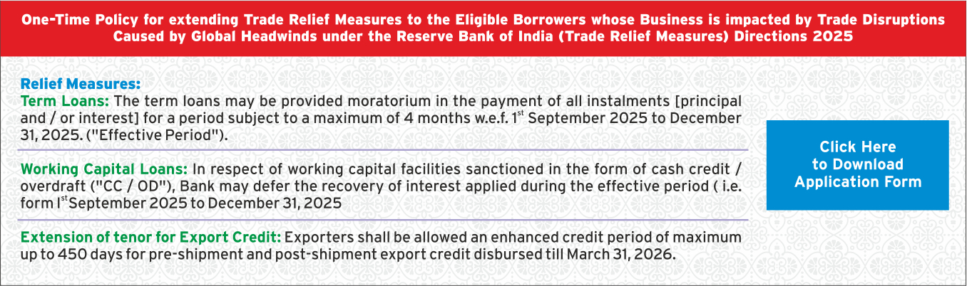 ONE TIME POLICY FOR EXTENDING TRADE RELIEF MEASURES