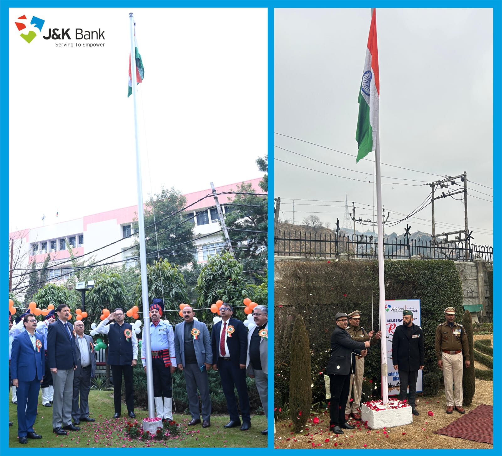 J&K Bank celebrates 77th Republic Day with patriotic fervour