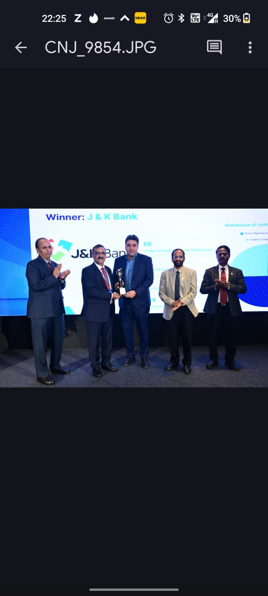 J&K Bank wins IIBF Award of Excellence Recognition reflects Bank… J&K Bank wins IIBF Award of Excellence Recognition reflects Bank…